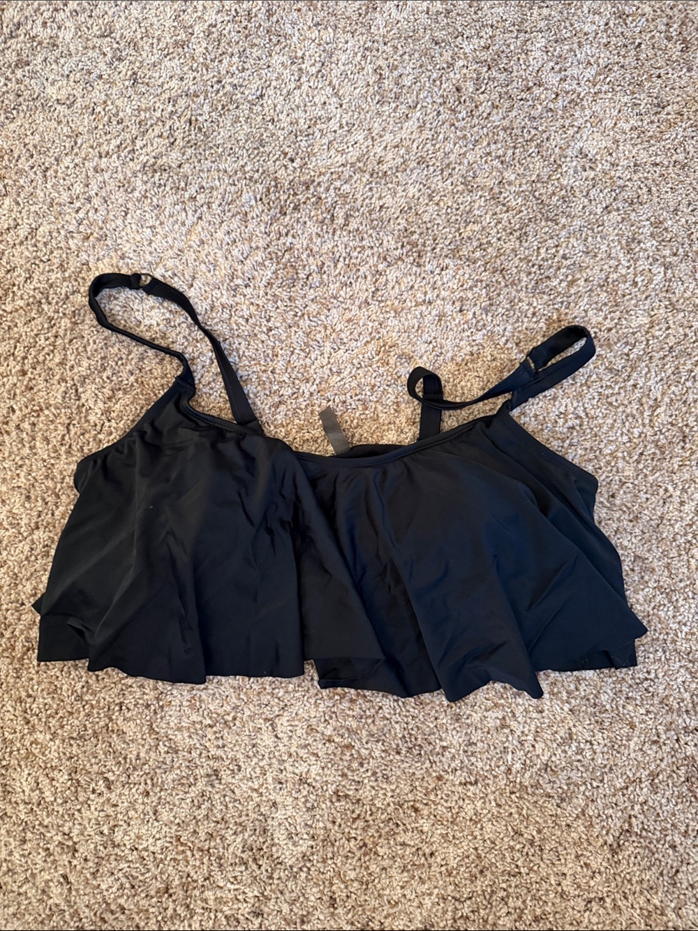 Torrid Black Straight Cut Flounce Bikini Top - Size 1